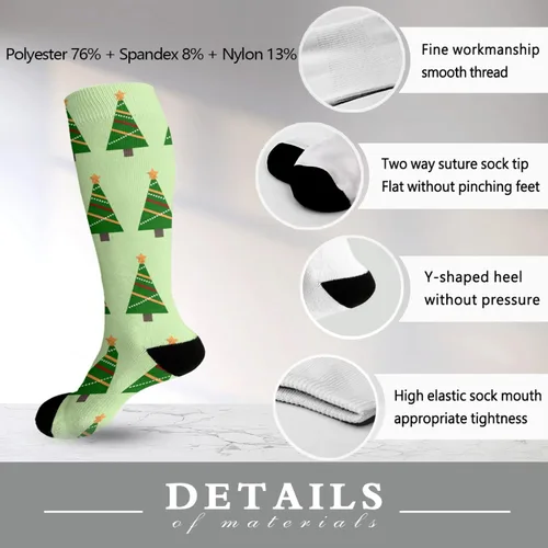 Vista 6 de devor Boot Socks Thigh High for Women Socks Boot Socks Funny christmas tree Sock