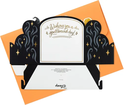 Vista 7 de Hallmark Disney Hocus Pocus - Tarjeta de cumpleaños de Halloween (Sanderson Sisters) Paper Wonder, emergente cortado con láser 3D, sobre a juego