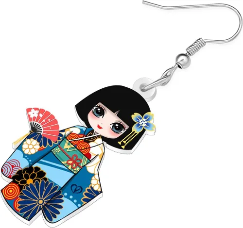 Vista 20 de DUOWEI Aretes de acrílico estilo japonés con diseño de anime para muñeca, colgantes, joyería para mujer