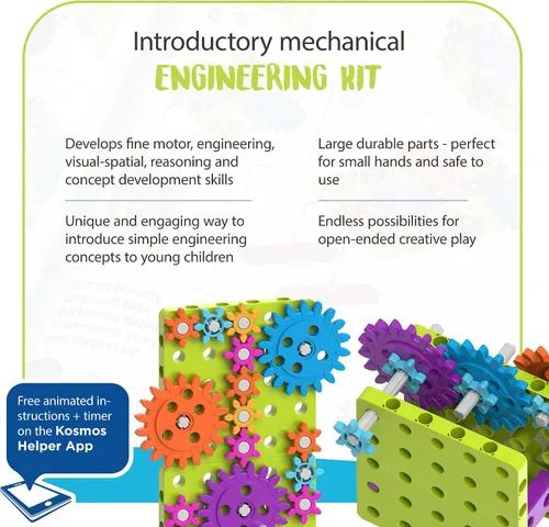 Vista 3 de Thames & Kosmos Kids First: Kit de experimento STEM de introducción a engranajes para mayores de 3 años Construye 4 modelos, aprende sobre