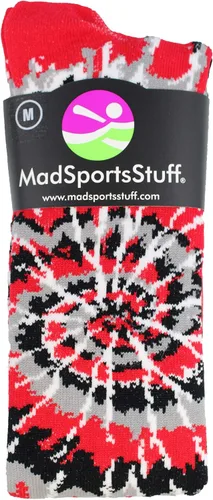 Vista 3 de MadSportsStuff Calcetines de teñido anudado locos para sóftbol, fútbol, voleibol, altos sobre la pantorrilla, calcetines atléticos divertidos