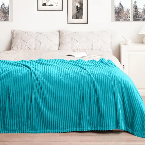 Vista 89 de Vessia - Manta de forro polar de franela (50x70 pulgadas), manta 3D de jacquard negra, esponjosa y cálida para sofá, sillón, cama, silla, 300GSM