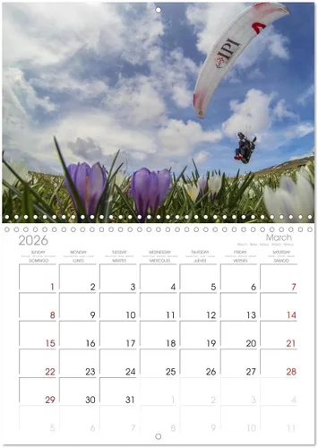 Vista 7 de Parapente - entre el cielo y la tierra (calendario mensual de pared 2025 11.7 x 16.5 pulgadas (abierto), calendario de 14 meses CALVENDO