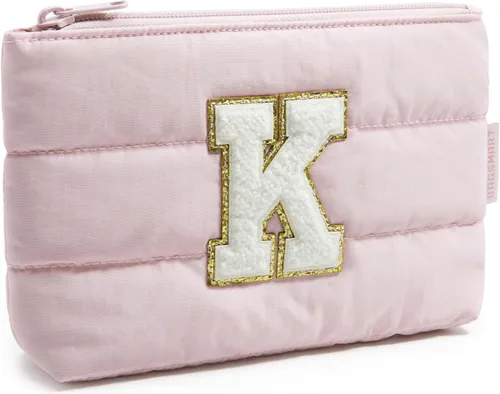 Vista 26 de BAGSMART Pequeña bolsa de maquillaje, neceser portátil esponjoso con cierre de cremallera con encanto, organizador de viaje resistente al agua