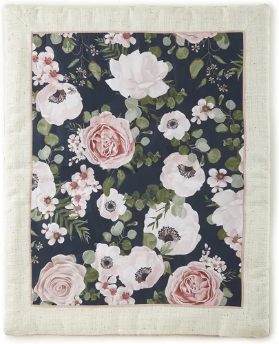 Vista 3 de Levtex Baby - Juego de cama para cuna Fiori - Juego de guardería - Floral - Carbón, coral, rosa, verde, crema - Floral llamativo - Juego de 4 piezas