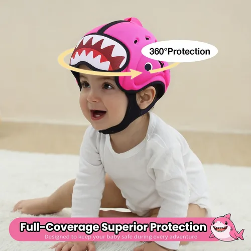Vista 5 de Mambobaby - Casco protector de cabeza de bebé para gatear, caminar, casco de seguridad, acolchado extra grueso para la frente profunda, ultraligero