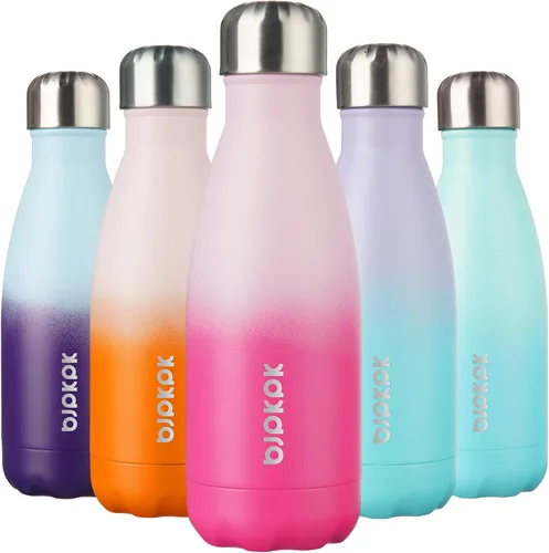 Vista 21 de [Usado] BJPKPK Botella de agua pequeña aislada de 12 onzas, frasco a prueba de A-azul