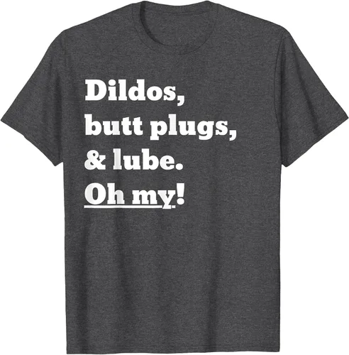 Vista 44 de Consoladores, tapones para los glúteos y lubricante. Camiseta Oh My! Azul bebé
