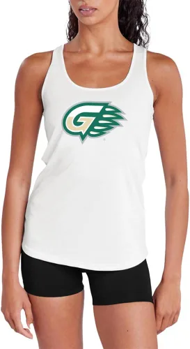Vista 464 de Camiseta deportiva sin mangas oficial de NCAA Collegiate para mujer, con espalda cruzada, colección con logotipo primario