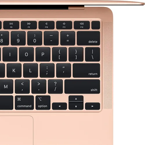 Vista 3 de Apple MacBook Air de finales de 2020 con chip Apple M1, 13 pulgadas, 8 GB Dorado