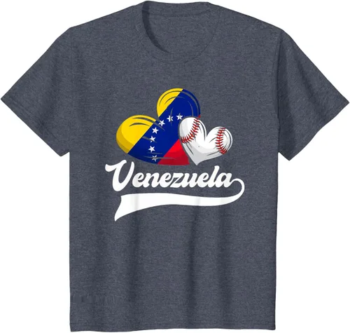 Vista 90 de Camiseta de béisbol venezolana con diseño de corazón y bandera de Venezuela, Negro