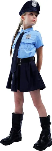 Vista 2 de PGOND Disfraz de fiesta de uniforme de policía para niñas
