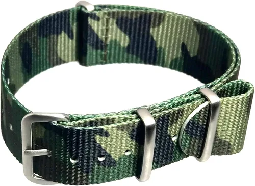 Vista 2 de Correa de reloj de nailon de 0.709 in, 0.787 in, 0.866 in, estilo militar G10, camuflaje, elige hardware