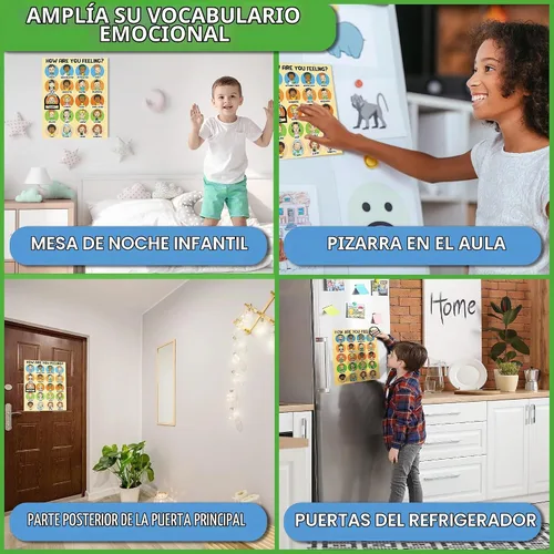 Vista 5 de L Learning Toy Boxes Tabla magnética de sentimientos y emociones para niños How I Am Feeling Emotion Imanes Feeling Poster Daily Mood Behavior Chart