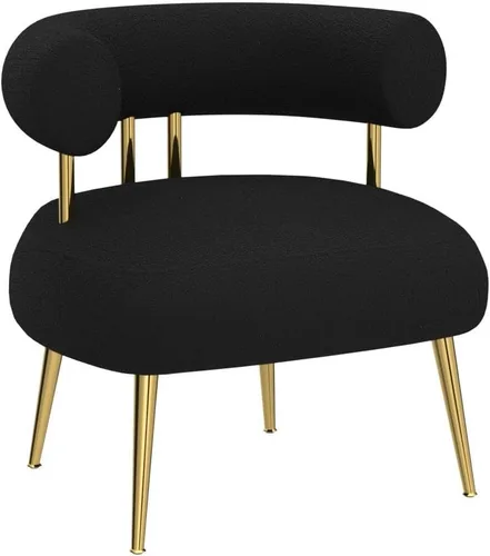 Vista 5 de Silla de Acento Mid Century Sherpa Boucle, Silla de Brazo de Barril Redonda Tapizada para Espacios Pequeños, Silla de Sofá de Esquina Lateral