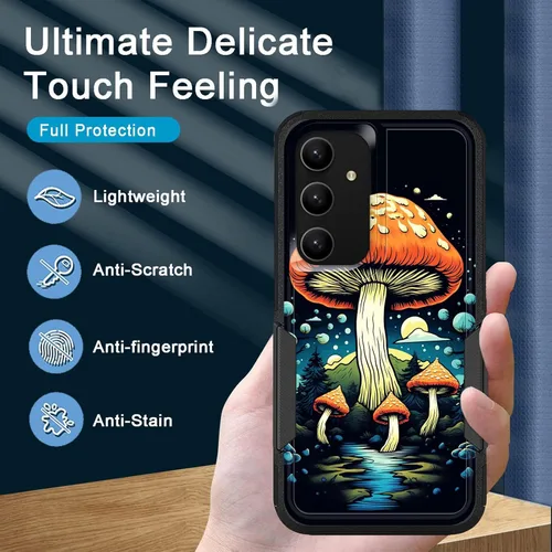 Vista 549 de Funda para Galaxy A14 5G, resistente de doble capa híbrida de policarbonato duro, goma suave, a prueba de golpes, funda protectora resistente