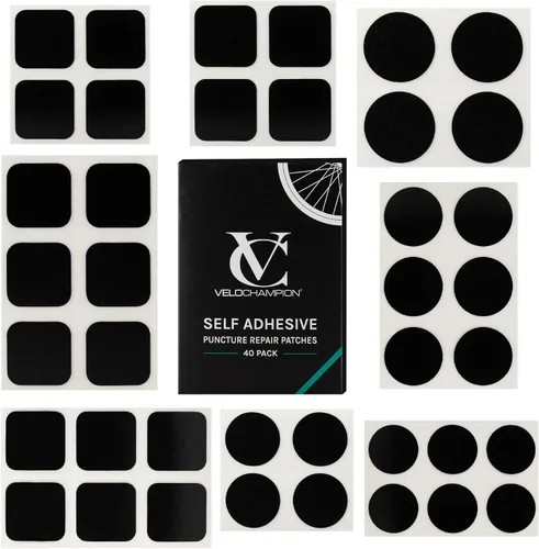 Vista 11 de VeloChampion Puncture Repair Kit Self-Adhesive Bike Tyre Patches for Road, MTB, BMX, Ebike Travel Size Bicycle Puncture Repair Kit 6, 10 or 40