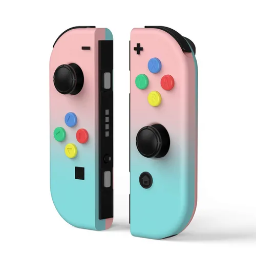 Vista 6 de Basstop - Carcasa de repuesto para consola NS NX y mando Joy-Con con interruptor izquierdo derecho sin componentes electrónicos., Set_Rosa y Azul