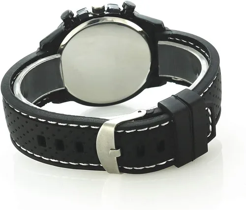 Vista 2 de GT Racer - Reloj deportivo para hombre, estilo militar, aviador, militar, de silicona, color negro