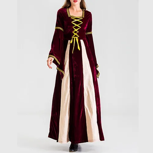Vista 4 de Renaissance Dress for Women Court Long Dress Victorian Vintage Halloween Cosplay Ren Fair Retro Medieval Maxi Costume