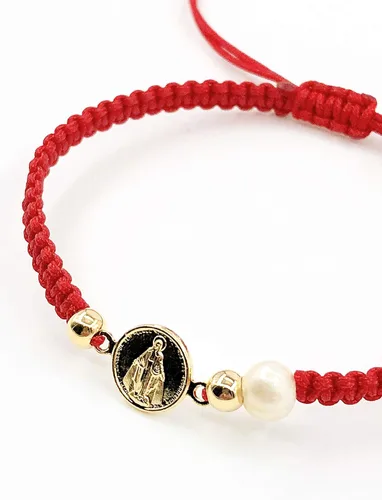 Vista 2 de Virgin Mary Medal Red String Bracelet for Women