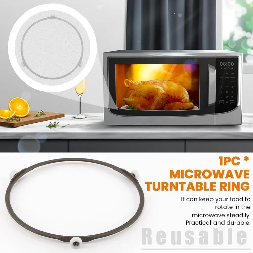 Vista 6 de Anillo giratorio de microondas, accesorios para microondas, bandeja para horno de microondas, anillo de soporte giratorio de soporte de rodillo