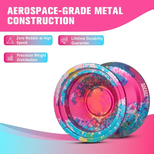 Vista 2 de MK2 Yoyo profesional sin respuesta para niños de 8 a 12 años y principiantes - Yoyo de aluminio 7071 de metal para adultos, avanzado, jugadores