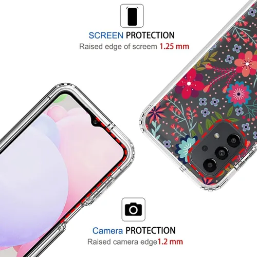 Vista 2 de Funda para Galaxy A13 4G/A13 LTE 4G SM-A135F con protector de pantalla de vidrio templado, suave 360 cuerpo completo, a prueba de golpes