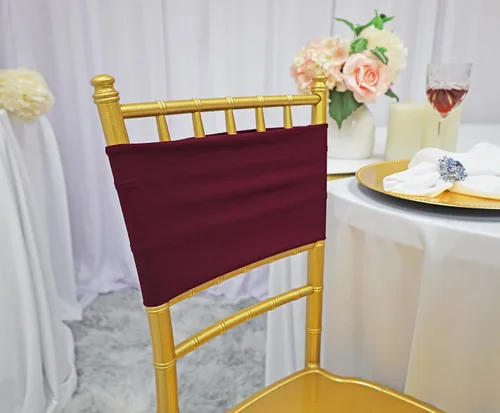 Vista 14 de (10 bandas elásticas de elastano de 7 x 13 pulgadas, de doble capa, lazos elásticos de licra para silla, lazos para bodas, fiestas, banquetes