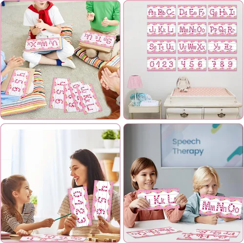 Vista 7 de Outus Juego de 12 tablones de anuncios del alfabeto de caramelo, letras recortadas, números del alfabeto, decoración de aula, número, tablón