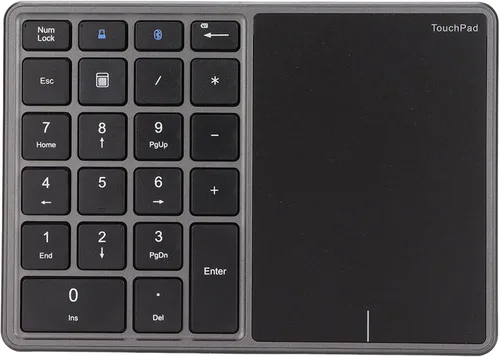 Vista 2 de Lazmin112 Teclado numérico inalámbrico, teclado numérico Bluetooth de 22 teclas 2.4G con panel táctil, interfaz tipo C, soporte para Win, para iOS