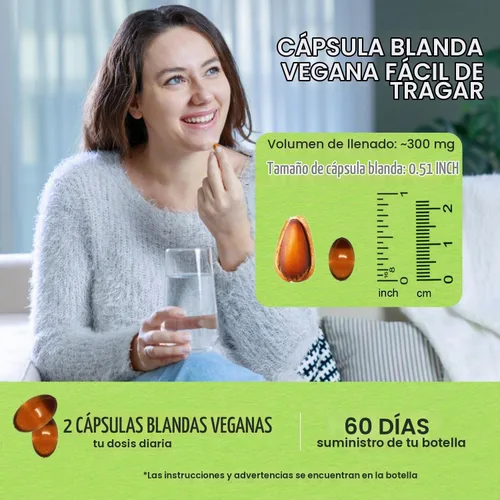 Vista 7 de Aceite de orégano cápsulas blandas veganas, aceite de orégano con aceite