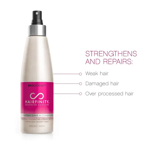 Vista 2 de Hairfinity Acondicionador revitalizante sin enjuague – Tratamiento de crecimiento de biotina para cabello seco y dañado y cuero cabelludo – Fórmula