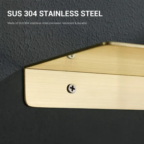 Vista 5 de TRUSTMI Estante flotante montado en la pared, acero inoxidable SUS304, estantes de almacenamiento de acero inoxidable para baño, cocina, dormitorio