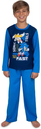 Vista 2 de Komar Kids Sonic the Hedgehog Christmas This Is How I Roll - Conjunto de pijama de manga larga para niño