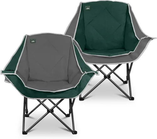 Vista 10 de Northroad Silla de campamento plegable, silla de campamento portátil de gran tamaño con soporte para tazas, silla de césped acolchada resistente