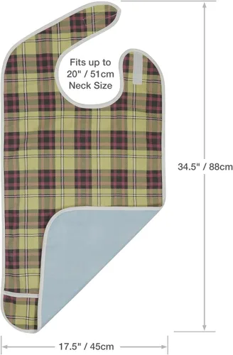 Vista 7 de Modaliv Babero para adultos, protector de ropa reutilizable, impermeable, atrapa migas, lavable a máquina