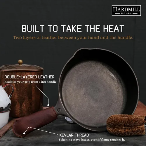 Vista 4 de Leather Cast Iron Pan Handle Cover (Standard 4.5")