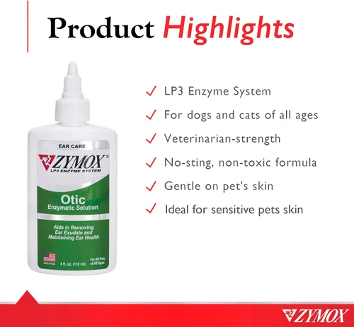 Vista 3 de Tratamiento ótico para mascotas Zymox, sin hidrocortisona, 4 onza