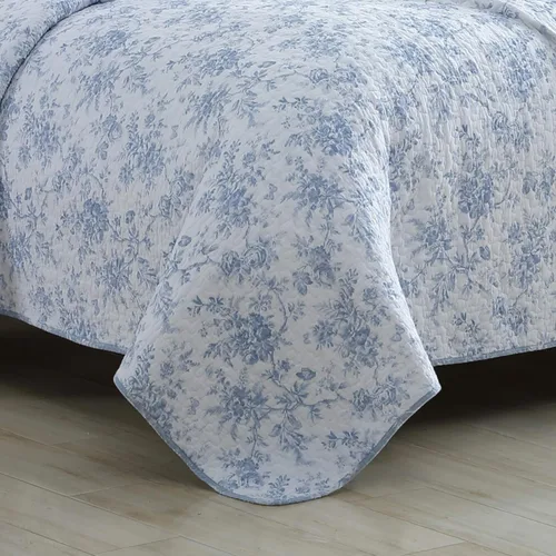 Vista 9 de Laura Ashley Home - Juego de edredón individual, ropa de cama reversible de algodón con flores, decoración del hogar para todas las estaciones