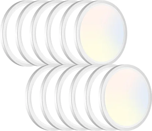 Vista 10 de Paquete de 2 lámparas LED de techo empotradas, 3000K-4000K-6500K y equivalente a 100W, lámpara de techo empotrada moderna para cocina de 15W