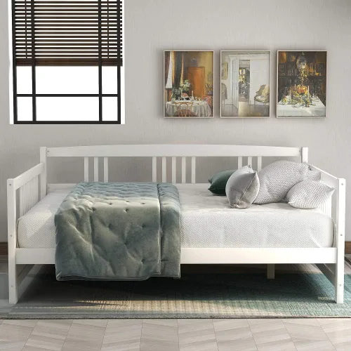 Vista 3 de Harper & Bright Designs - Estructura de cama de madera Blanco con cajones de almacenamiento