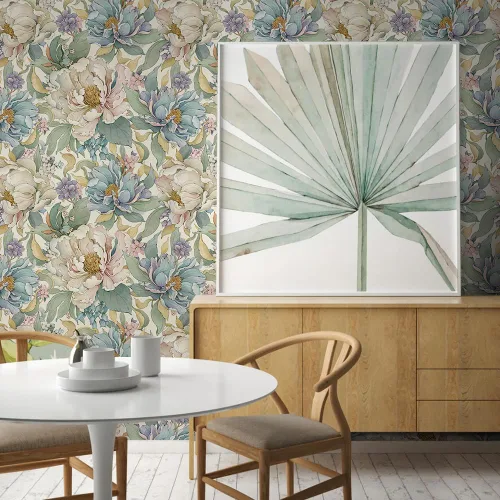 Vista 4 de MuralPeel Dreamy Peonies Floral Vintage Roses Beige/Oliva Papel Tapiz Despegar y Pegar Autoadhesivo Removible Fácil de Despegar Papel de Contacto