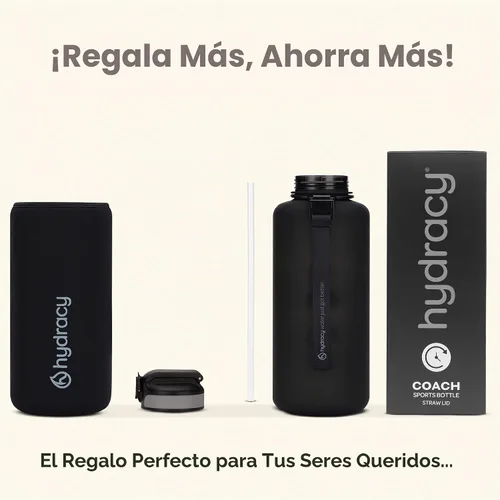 Vista 8 de Hydracy - Botella de agua grande de 2L, a prueba de roturas, de plástico Tritan sin BPA, a prueba de fugas, sin condensación, con correa de Gris