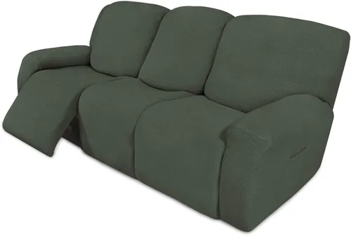 Vista 26 de Easy-Going Funda Elástica para Sofá Reclinable Cobertor de Sofá 4 Piezas Protector de Muebles Sofá Suave con Fondo Elástico Poliéster Spandex Tela