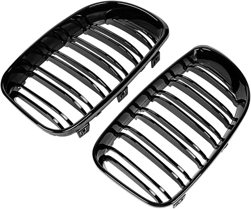 Vista 5 de Astra Depot Parrilla frontal con forma de riñón, color negro brillante, compatible con BMW Serie 1 E81, E82, E87, E88 2007-2011