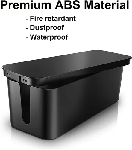 Vista 3 de DUNCHATY Caja de organización de cables, paquete de 3 unidades, caja organizadora de cables para escritorio, TV, cubierta de regleta de alimentación