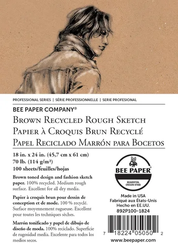 Vista 7 de Bee Paper - Bloc de dibujo en bruto reciclado marrón de 9 x 12 pulgadas