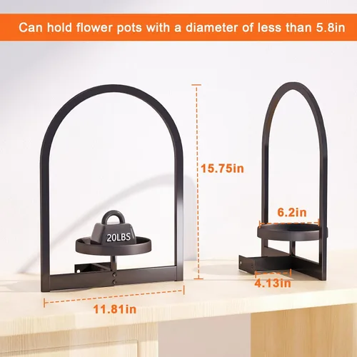 Vista 2 de Flenpptly Soporte para plantas de pared, maceta de pared para plantas de interior, estantes de ventana para múltiples plantas en interiores