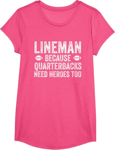 Vista 20 de Lineman Because Quarterbacks Need Heroes Camiseta de fútbol linieros S Negro